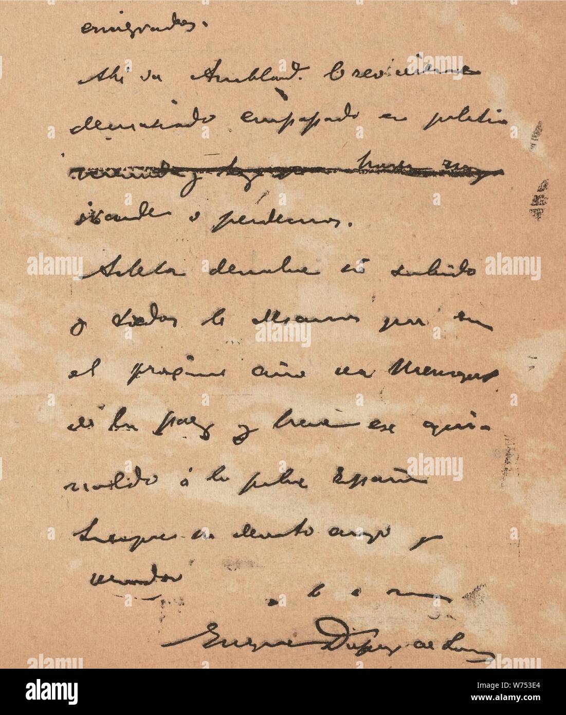 De Lôme Letter Last Page Stock Photo Alamy