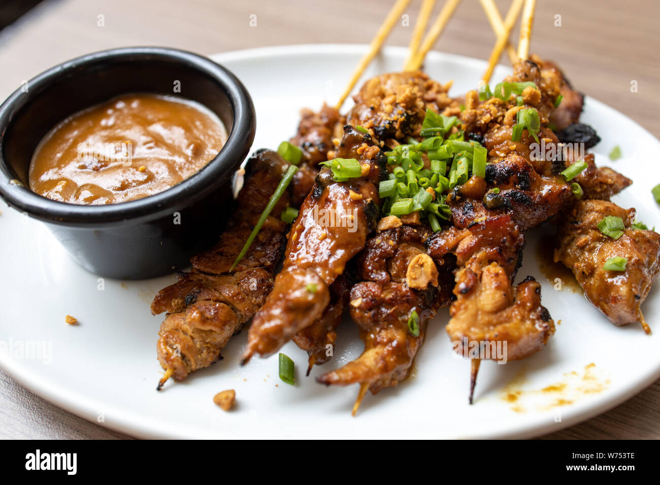Chicken Satay with Peanut Sauce , Malaysia Stock Photo Alamy