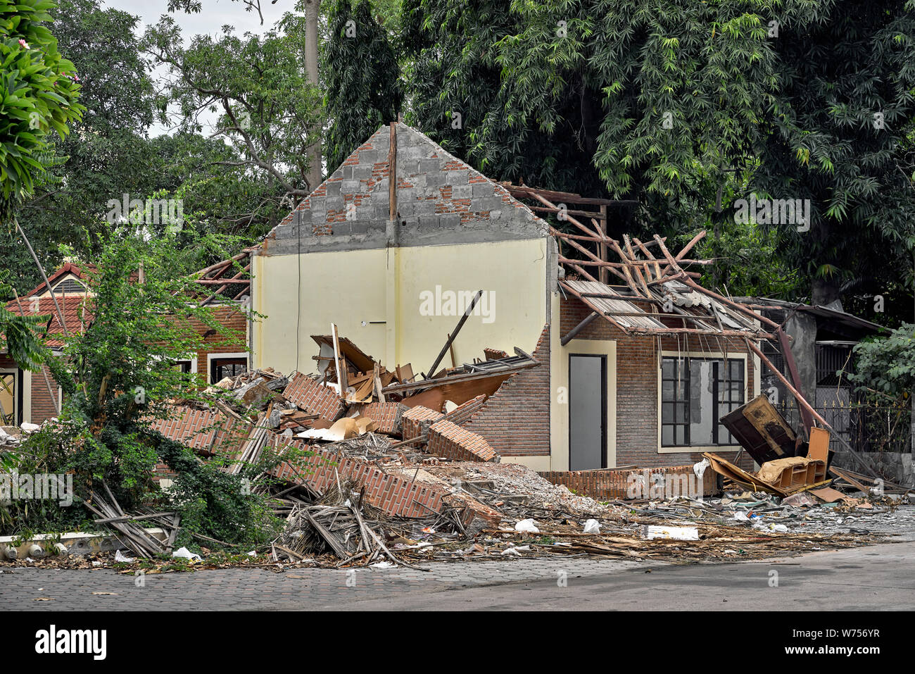 demolished house Stock Photo