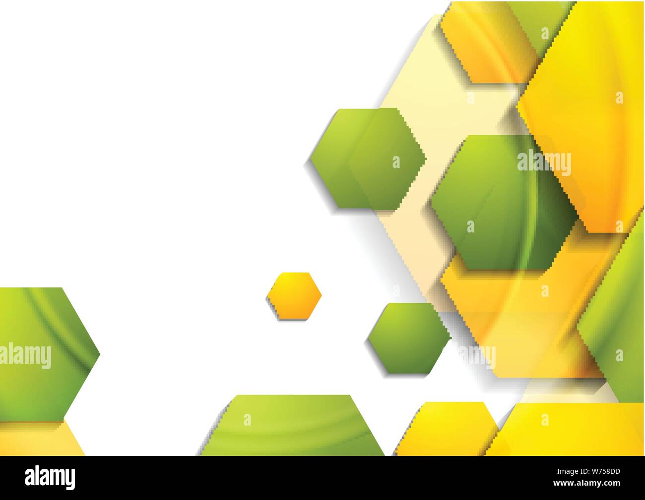 Abstract bright tech geometric background with orange and green hexagons.  Vector graphic design Stock Vector Image & Art - Alamy
