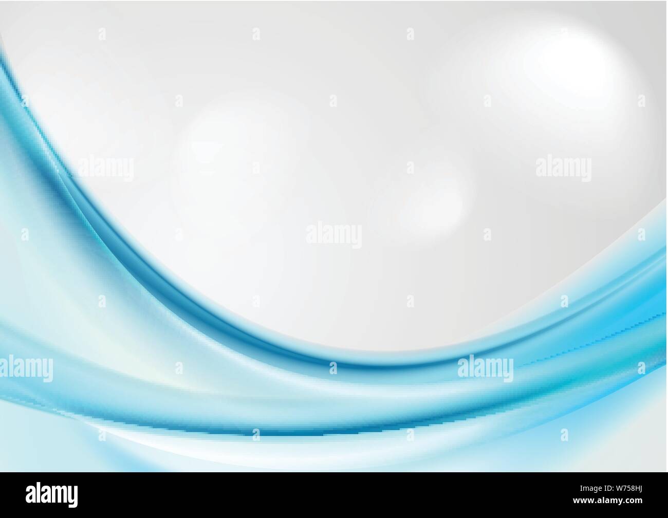 Bright blue abstract smooth waves on grey background. Vector design Stock Vector