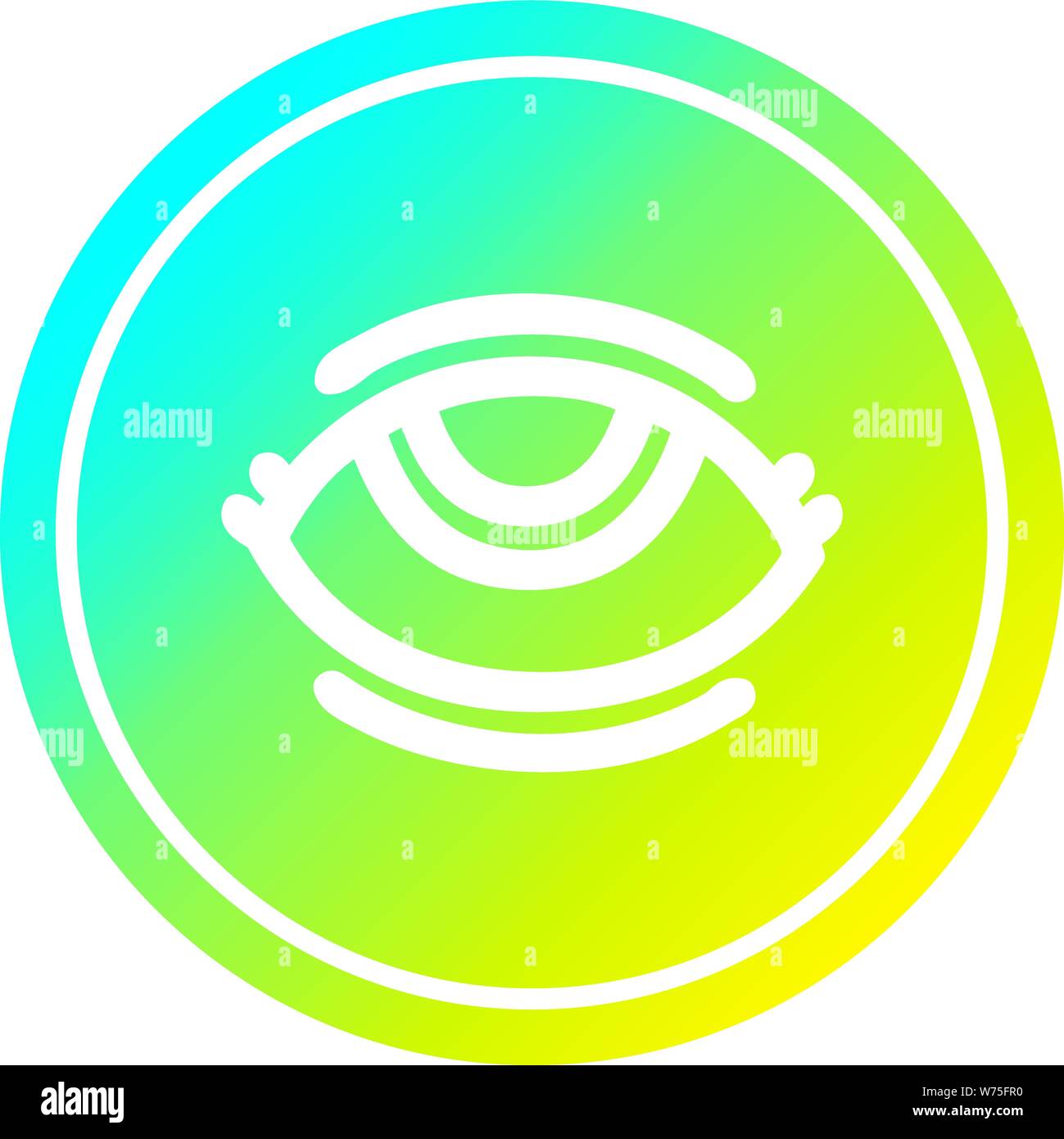 eye with cool gradient finish circular icon with cool gradient finish ...