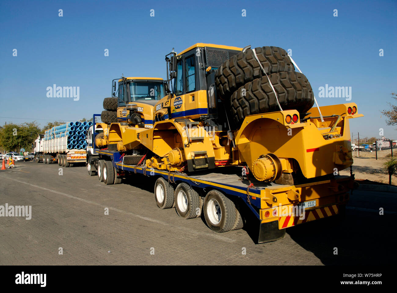 a South African truck convoy crosses Zambia bound for Congo, carrying