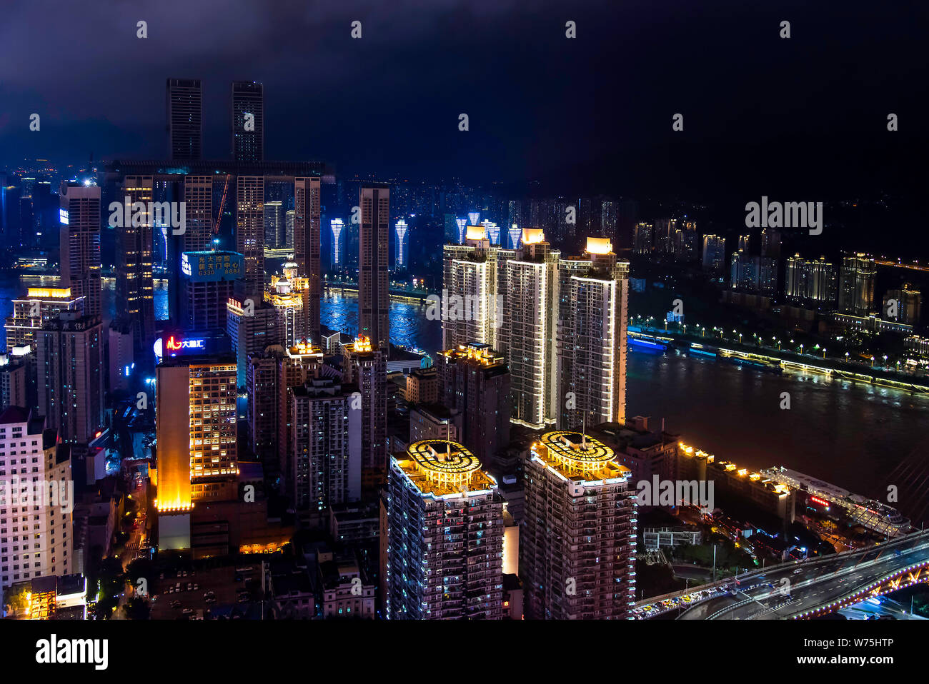 Chongqing, China - July 23, 2019: Urban skyline and skyscrapers of Chongqing municipality in China Stock Photo
