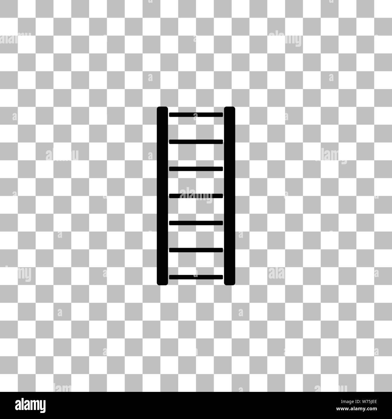 Ladder. Black flat icon on a transparent background. Pictogram for your project Stock Vector