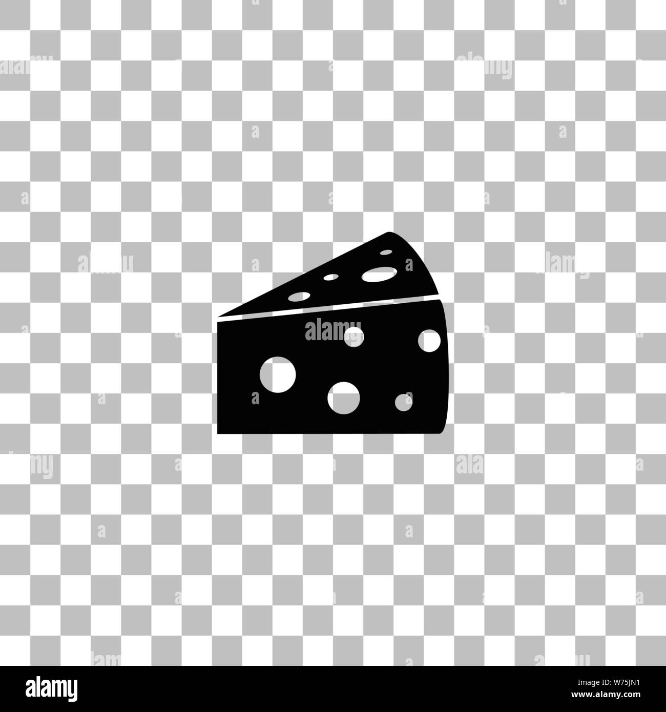 Cheese. Black flat icon on a transparent background. Pictogram for your project Stock Vector