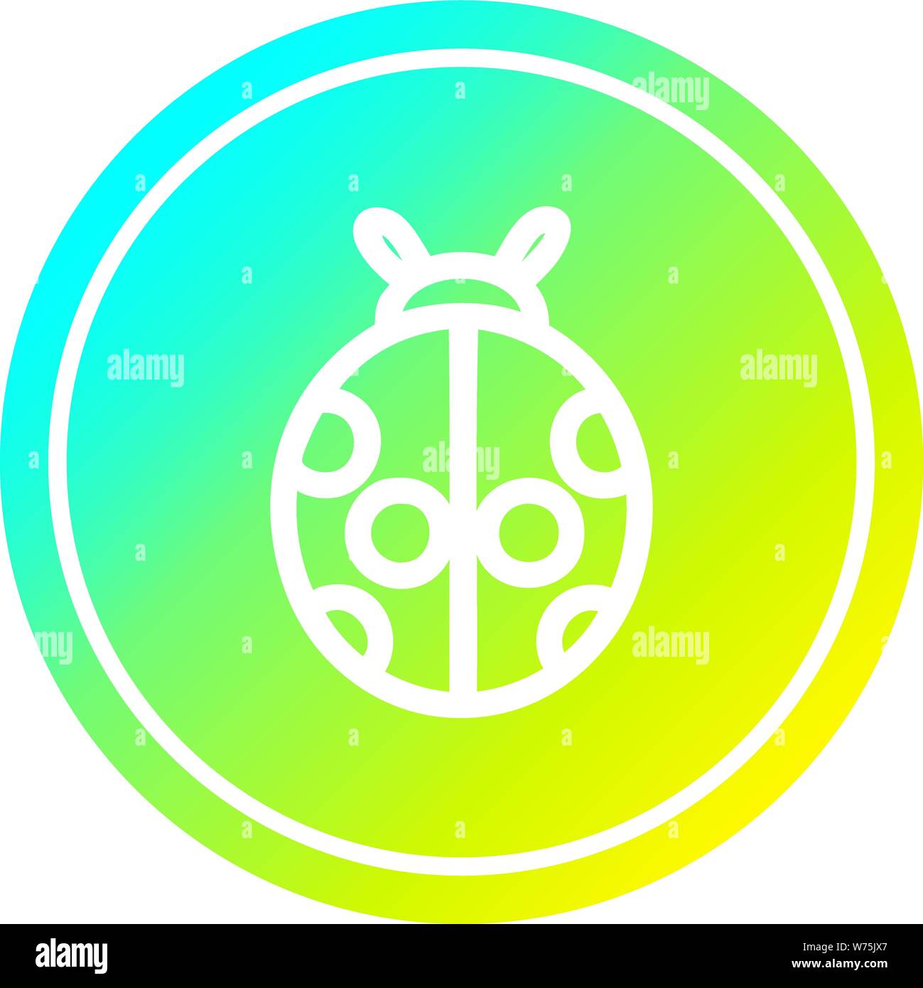 cute ladybug circular icon with cool gradient finish Stock Vector Image ...