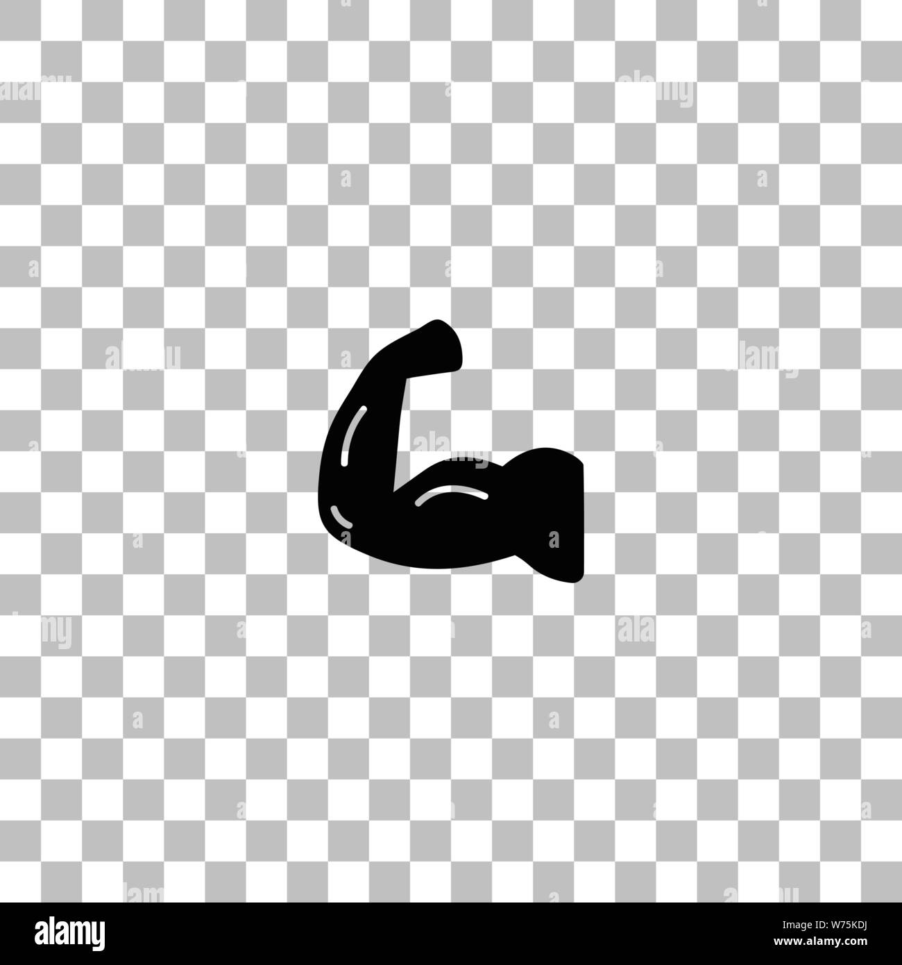 Strong flex arm. Black flat icon on a transparent background. Pictogram for  your project Stock Vector Image & Art - Alamy