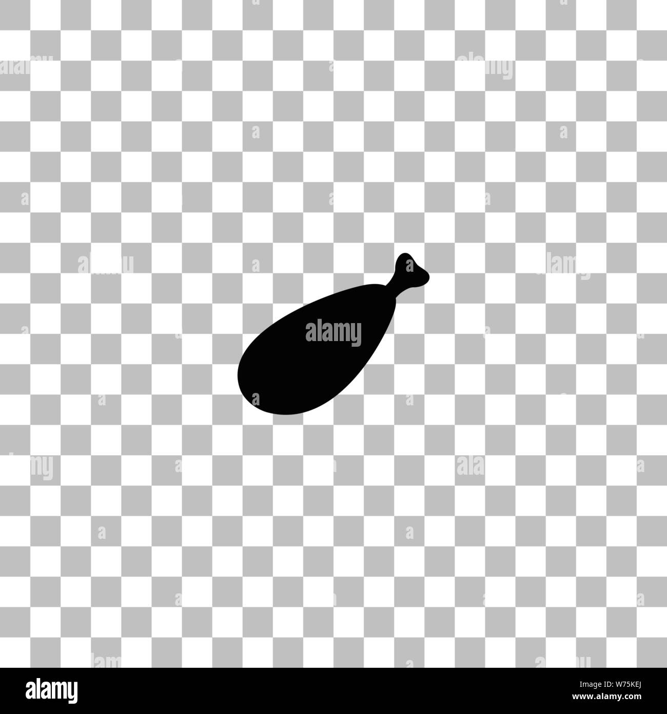 Meat leg. Black flat icon on a transparent background. Pictogram for ...