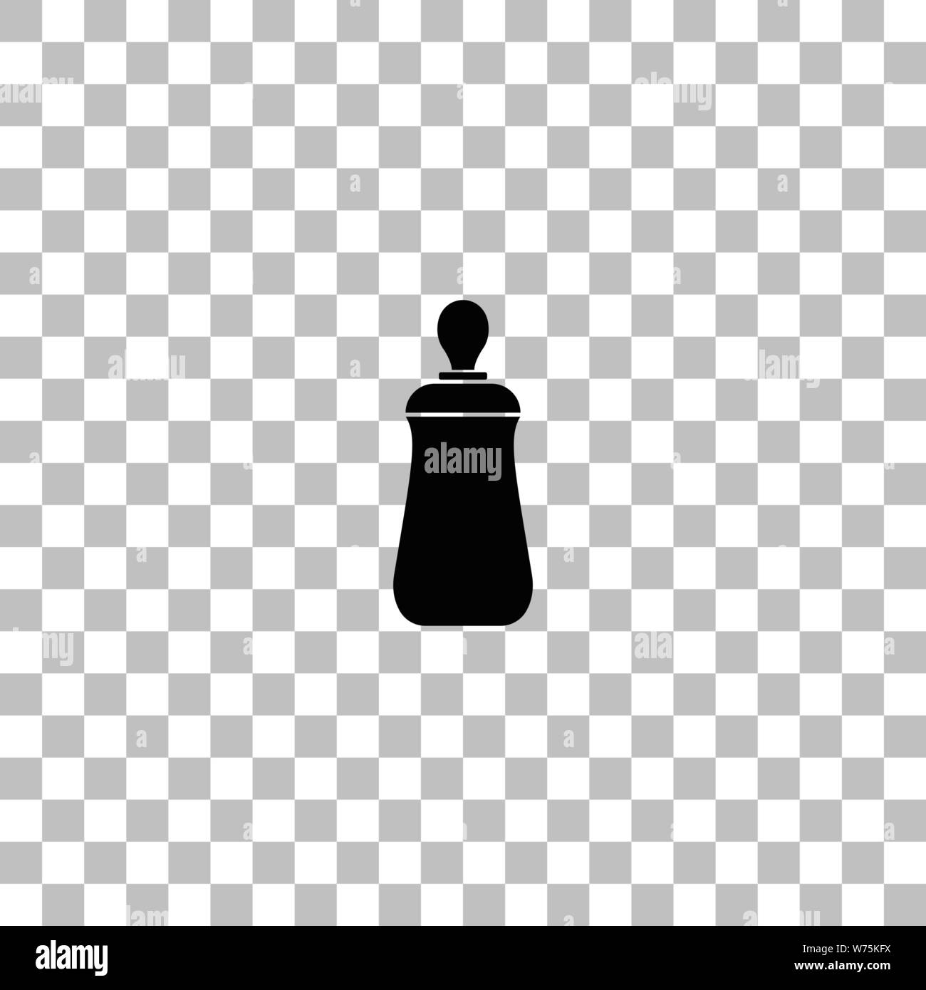 Baby bottle. Black flat icon on a transparent background. Pictogram for your project Stock Vector