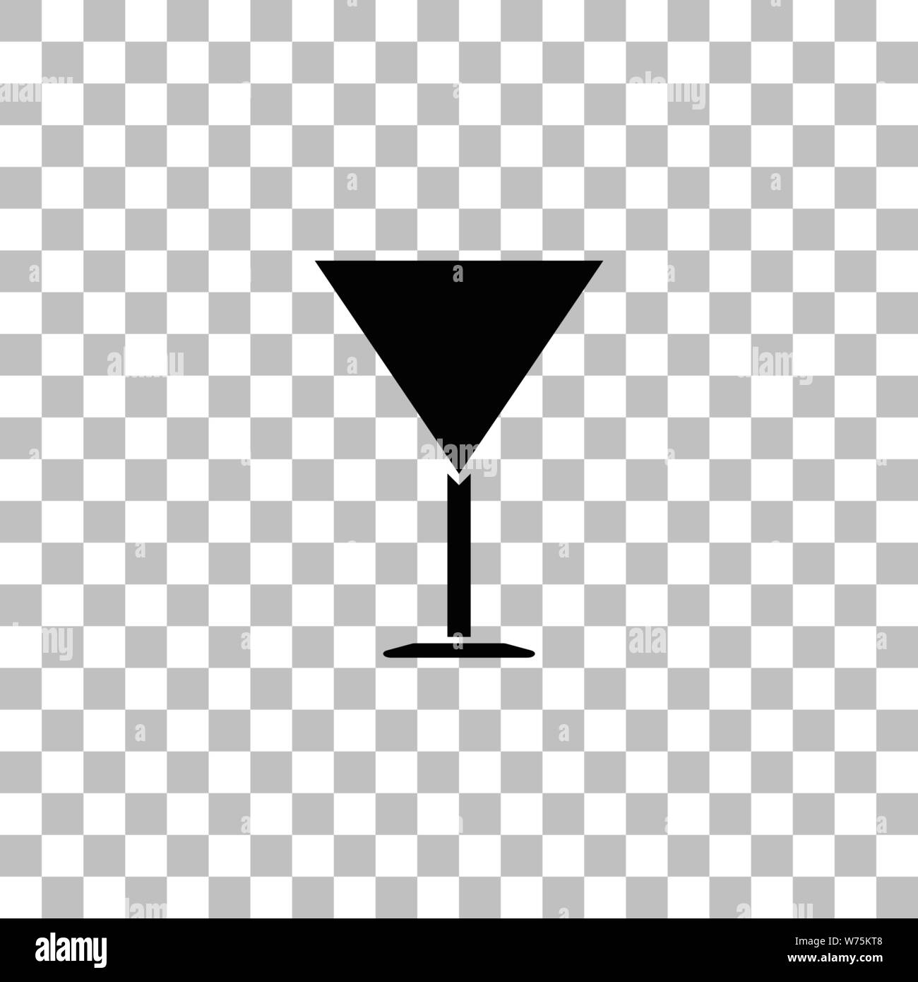 Martini Glass. Black flat icon on a transparent background. Pictogram