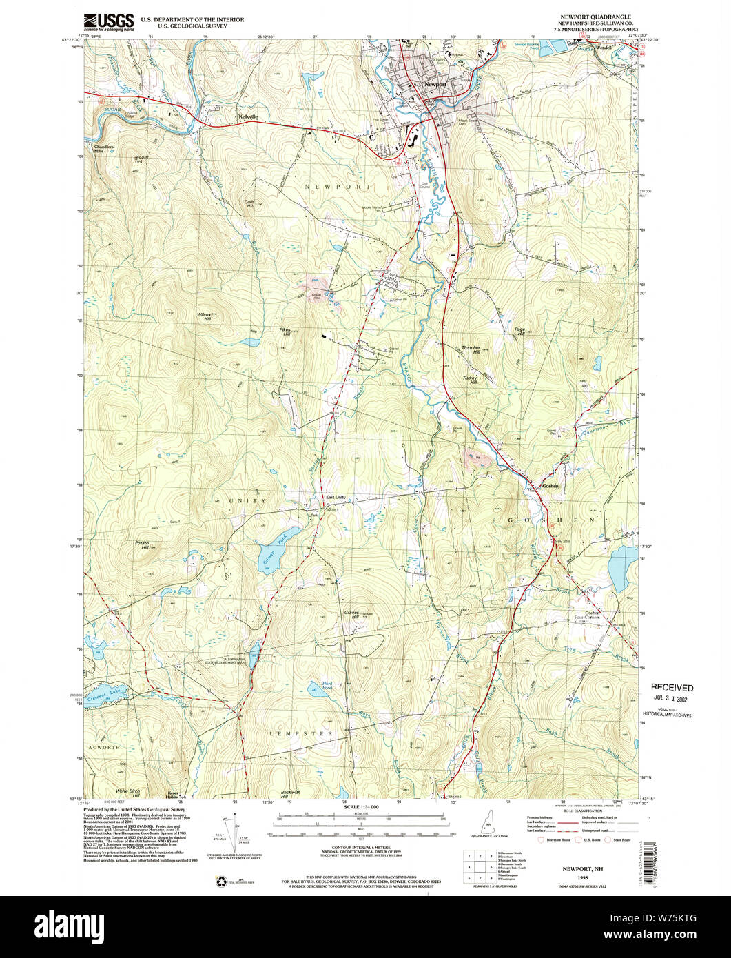 Newport new hampshire map Cut Out Stock Images & Pictures Alamy