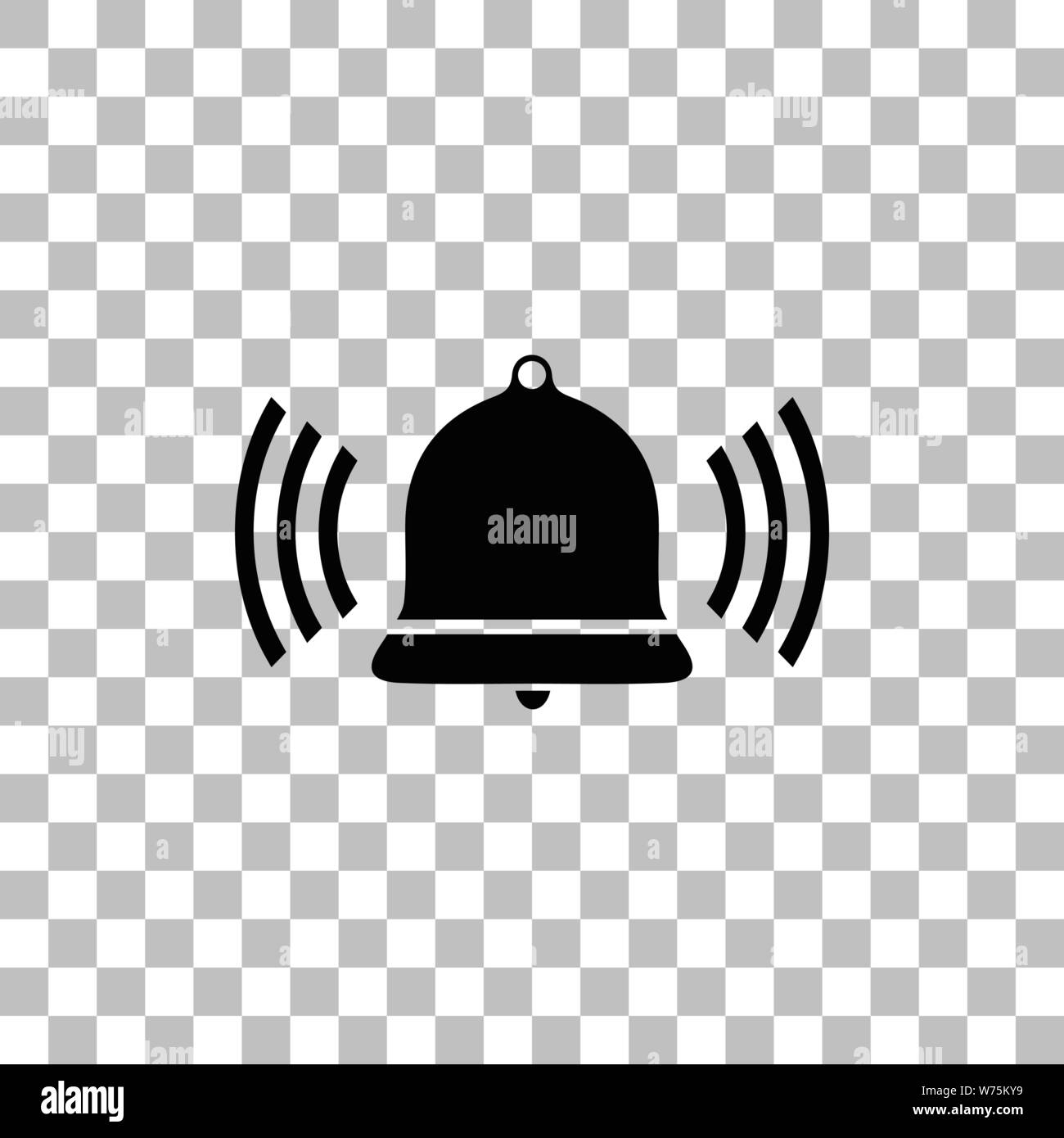 Bell Ring Voice. Black flat icon on a transparent background. Pictogram for your project Stock Vector