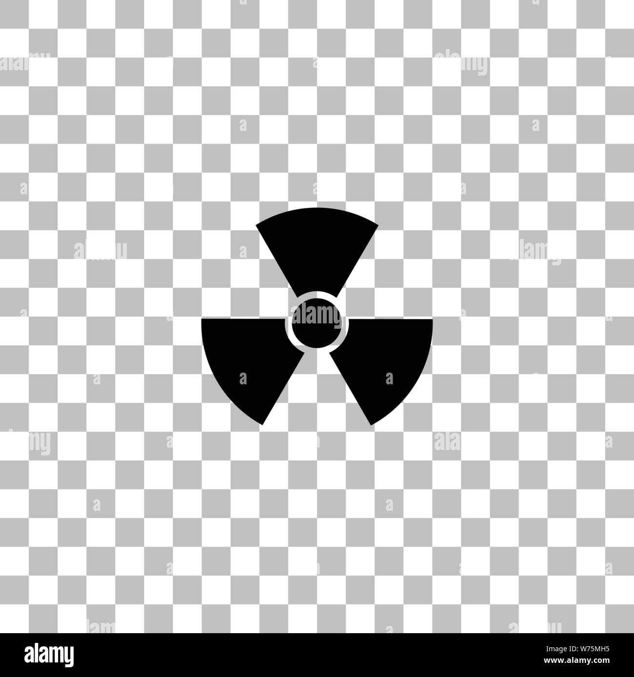 Radiation. Black flat icon on a transparent background. Pictogram for your project Stock Vector