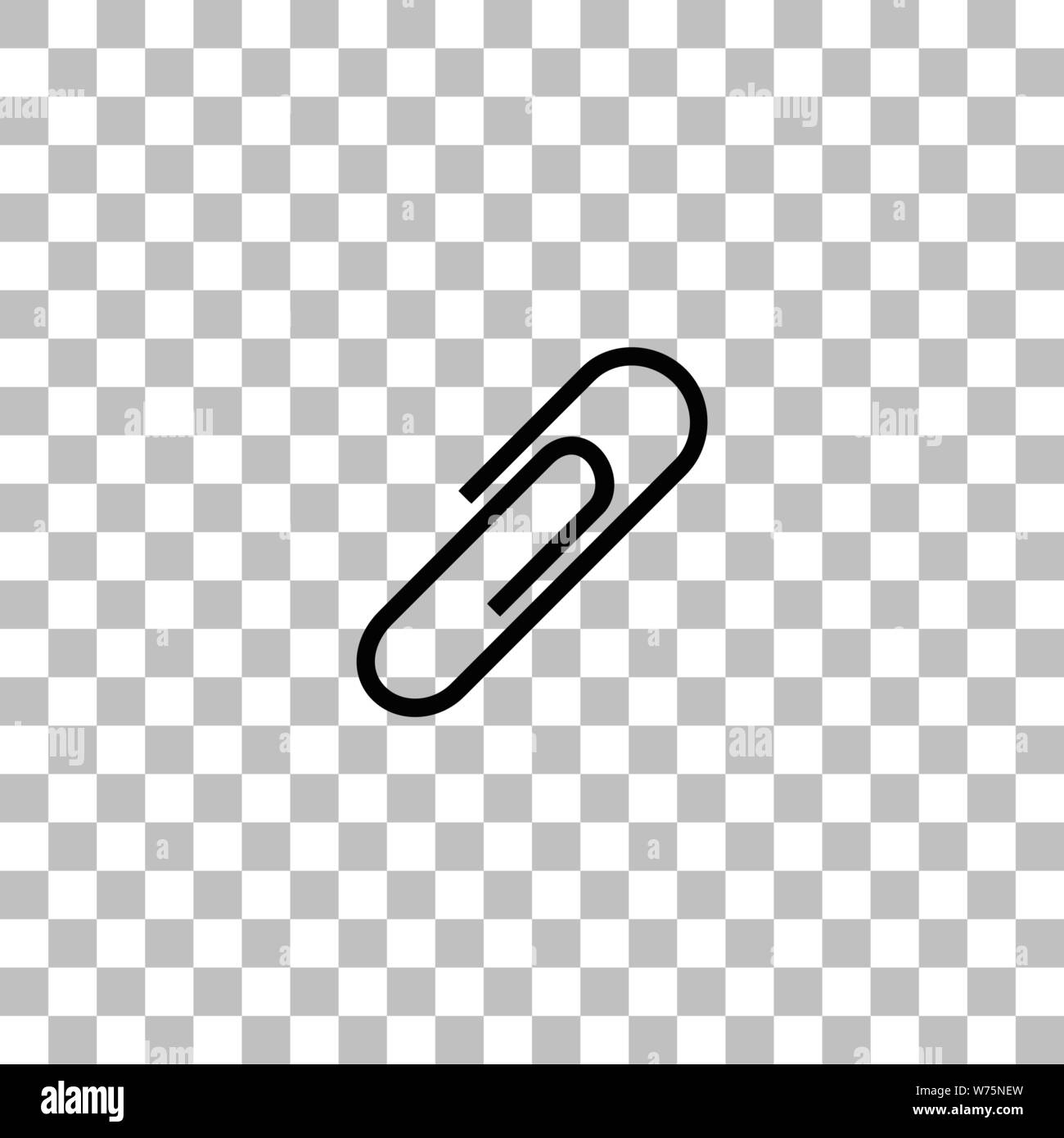 Paper clip. Black flat icon on a transparent background. Pictogram for your project Stock Vector