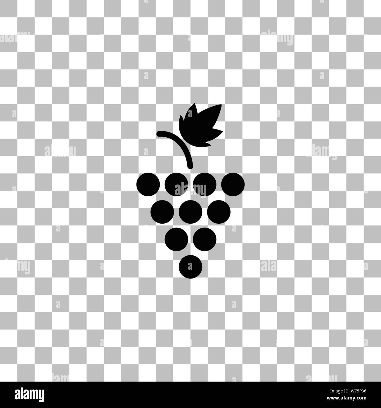 Grapes. Black flat icon on a transparent background. Pictogram for your ...