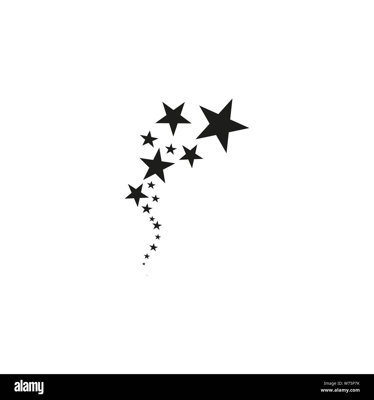 Stars on a white background. Black star shooting with an elegant ,  comet, asteroid, stars Stock Vector Image & Art - Alamy
