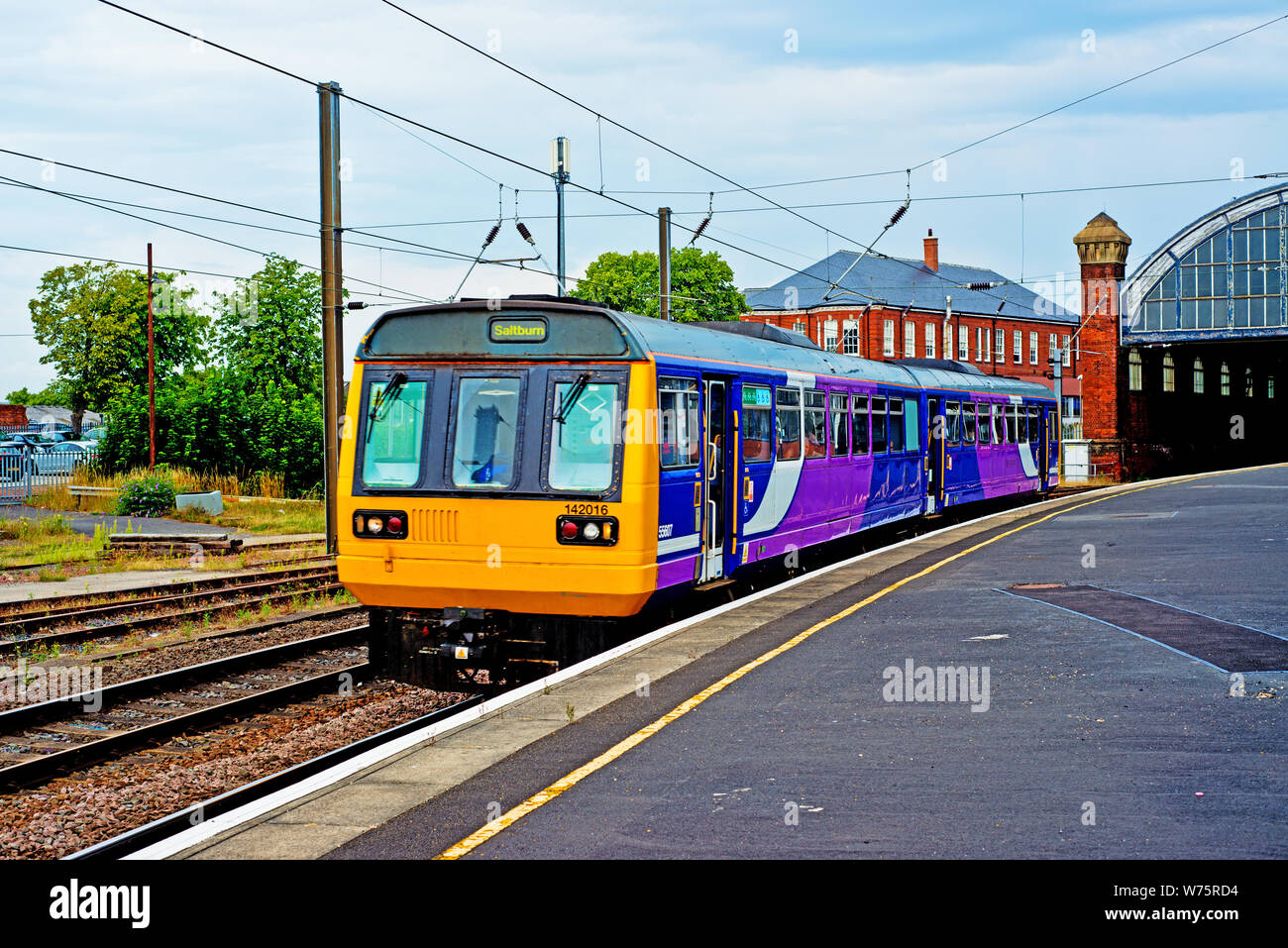 Class 142 pacer at Darlington Railway Station, Darlington, England Stock Photo