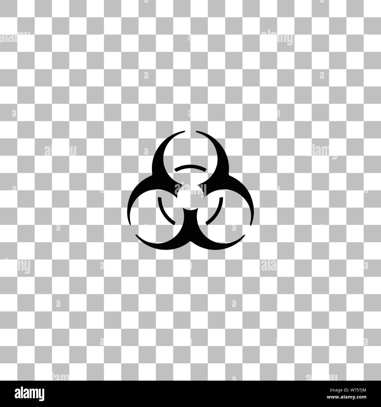 Biohazard. Black flat icon on a transparent background. Pictogram for your project Stock Vector