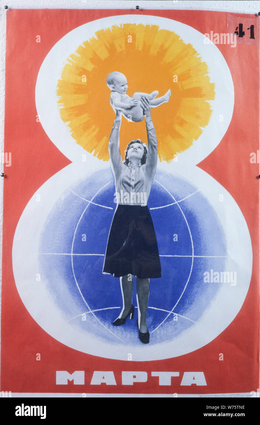 Soviet propaganda manifesto, 1977 Stock Photo