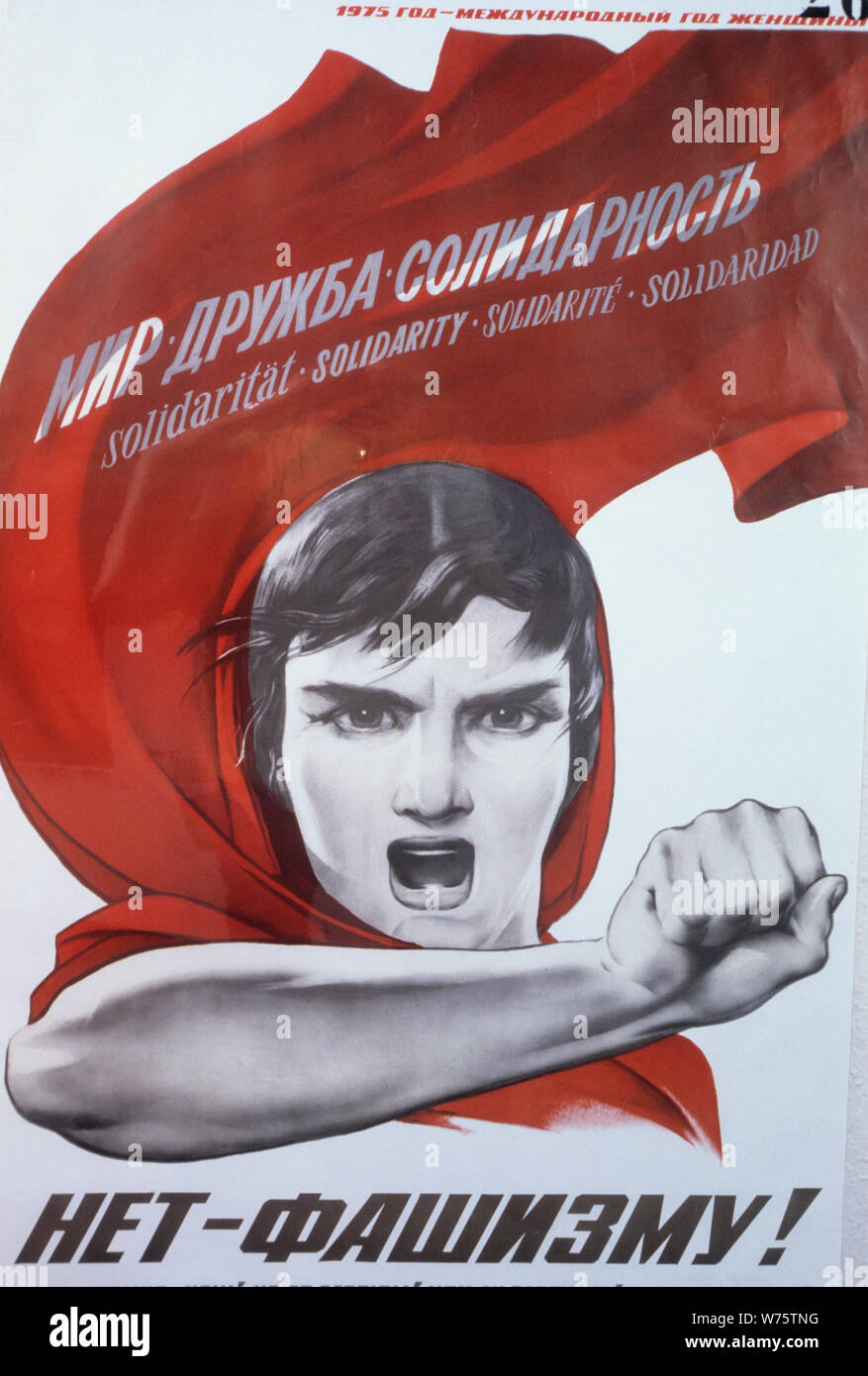 Soviet propaganda manifesto, 1975 Stock Photo