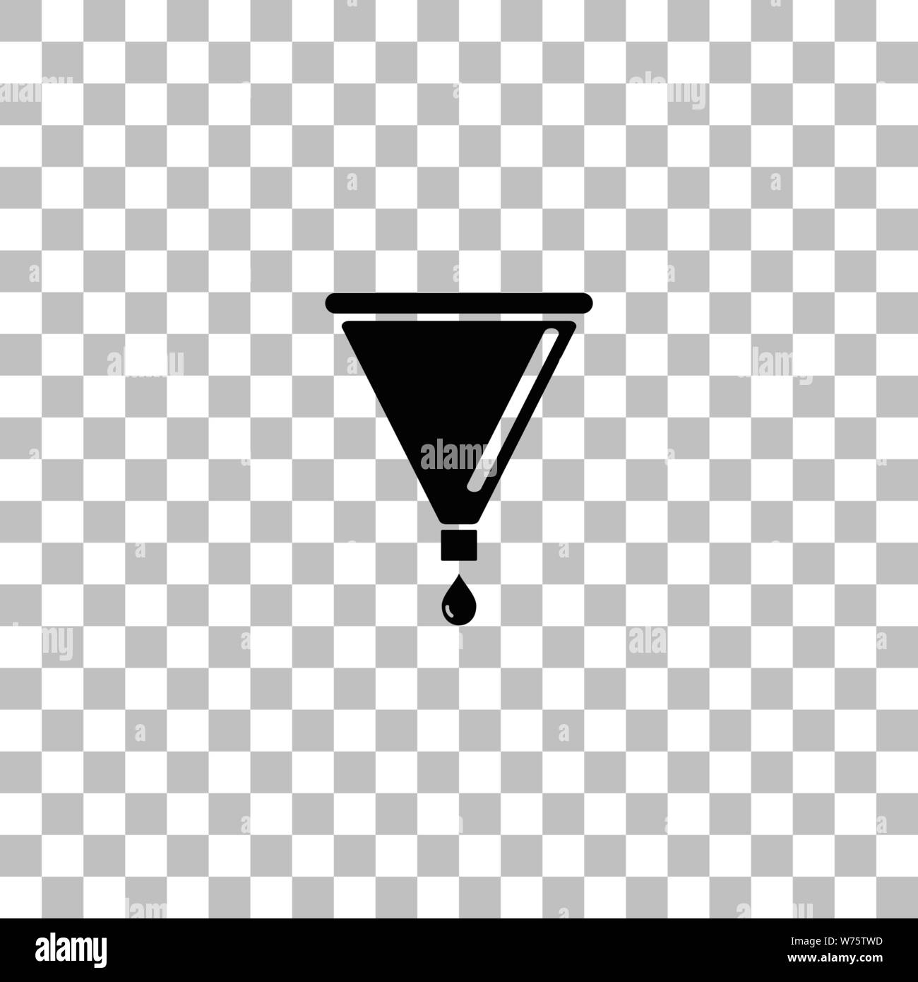 Filter funnel. Black flat icon on a transparent background. Pictogram for your project Stock Vector
