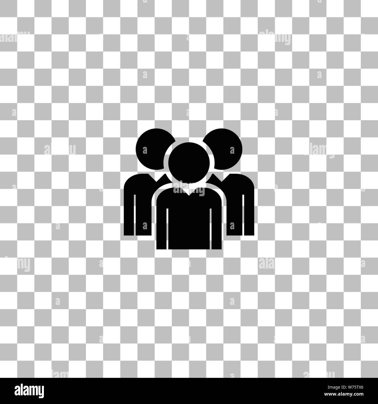 Friends. Black flat icon on a transparent background. Pictogram for your project Stock Vector