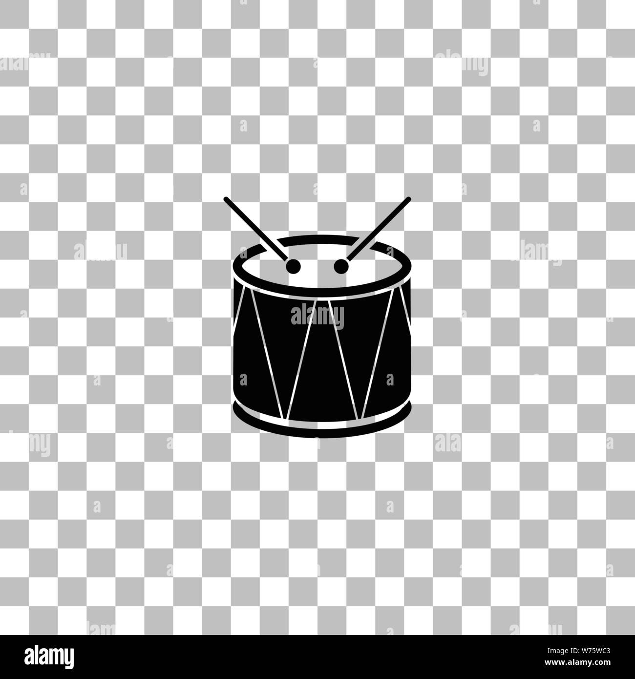 Drum. Black flat icon on a transparent background. Pictogram for your ...
