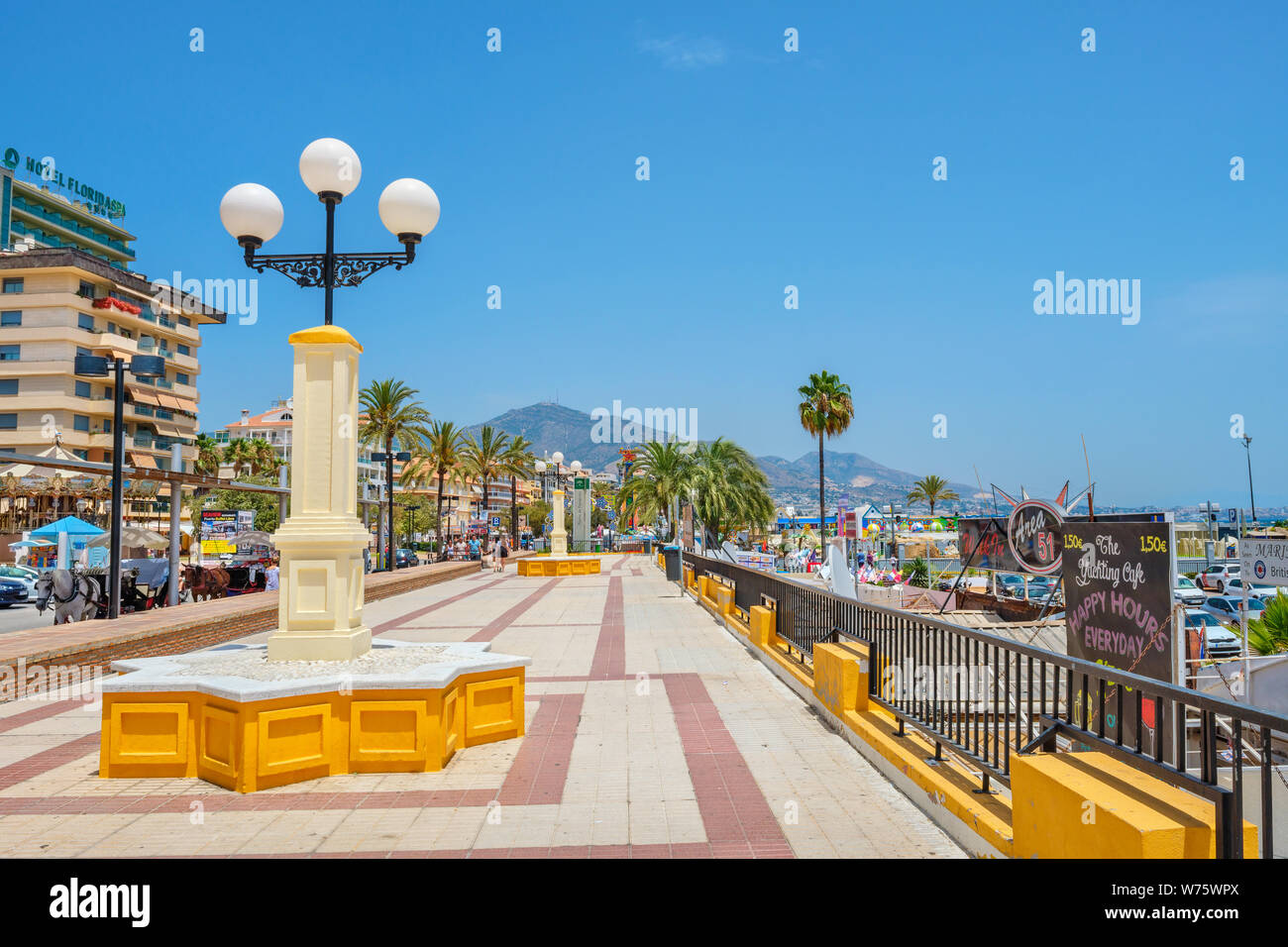 Paseo Maritimo, seaside promenade in Fuengirola. Costa del Sol, Andalusia, Spain Stock Photo