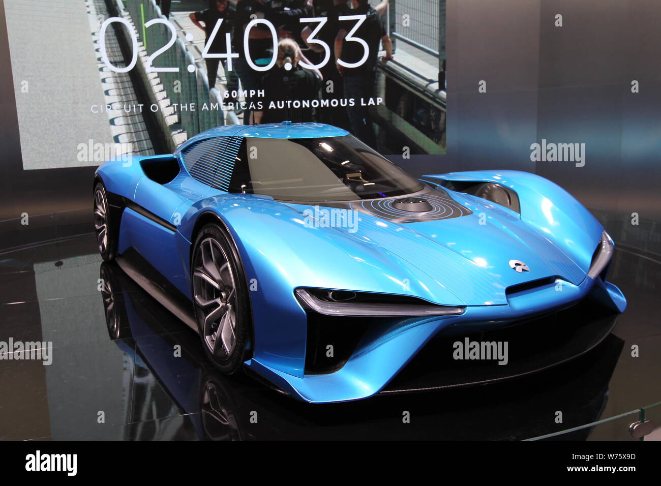 File A Nio Ep9 Nextev Sports Car Of Manufactured By Nio Assisted By Chinese Motor Racing Team Nextev Formula E Team Is On Display During An Autom Stock Photo Alamy