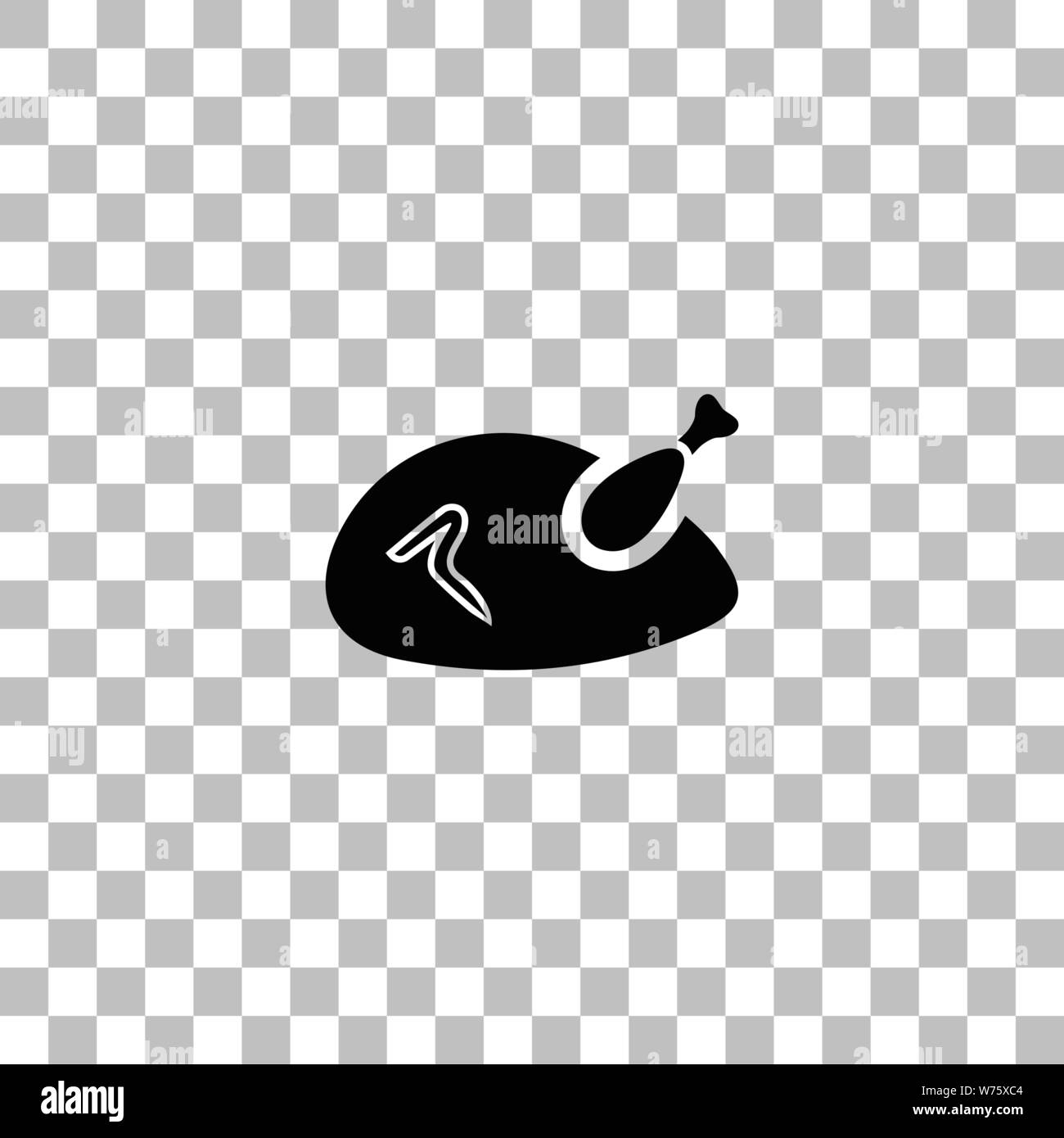 Chicken. Black flat icon on a transparent background. Pictogram for ...