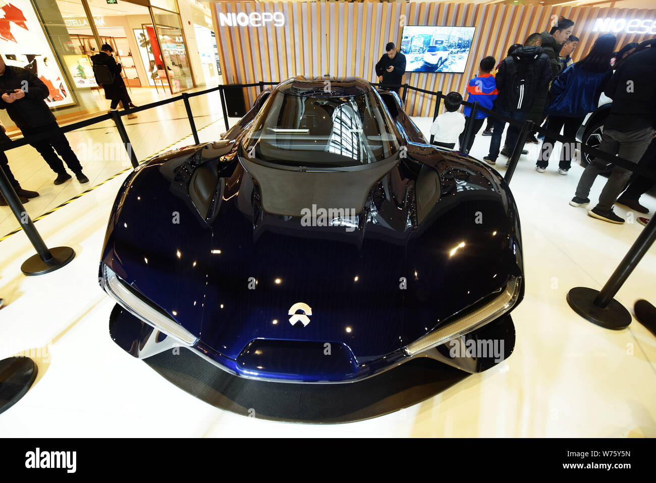 One of the first batch of the six world's fastest electric supercar NextEV Nio EP9 owned by Lei Jun, Chairman and CEO of Xiaomi Technology and Chairma Stock Photo