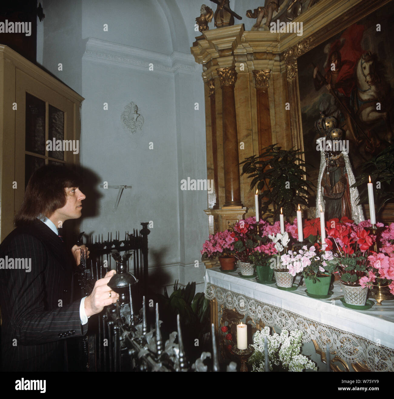Bata Illic at the beginning of 1974 in front of the copy of the famous