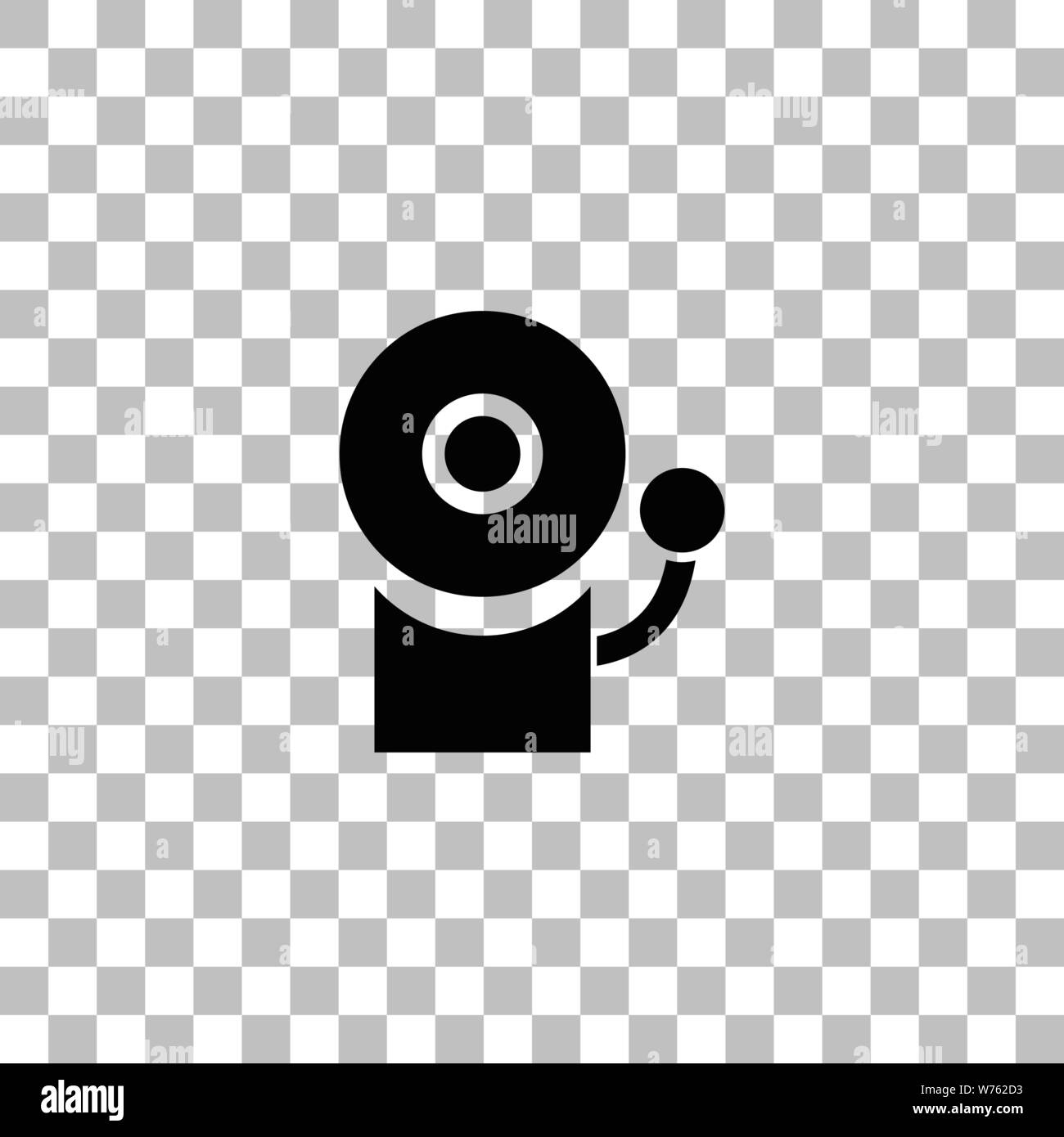 Fire alarm. Black flat icon on a transparent background. Pictogram for your project Stock Vector