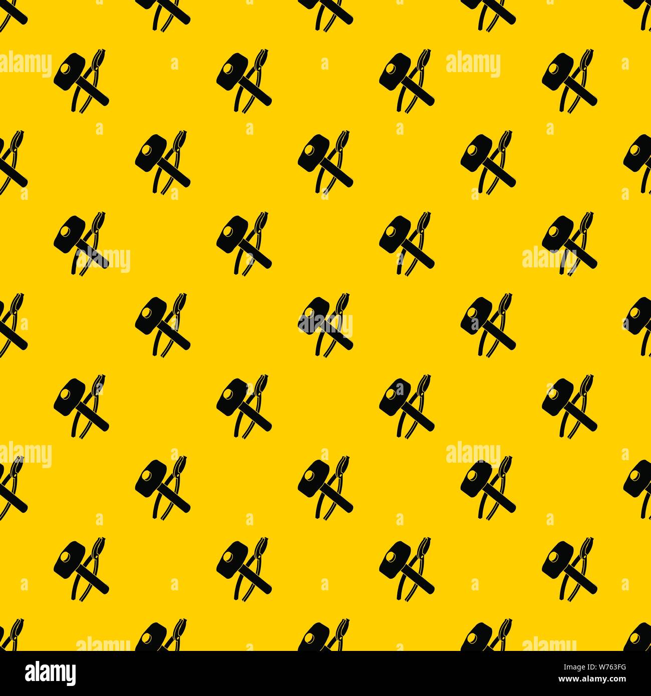 Hammer clamping mites pattern vector Stock Vector