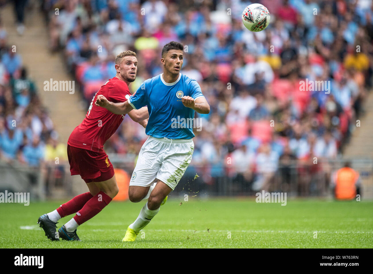 London England August 04 Andy Lonergan Of Liverpool And Rodrigo Rodri Hernandez Cascante Of Manchester City