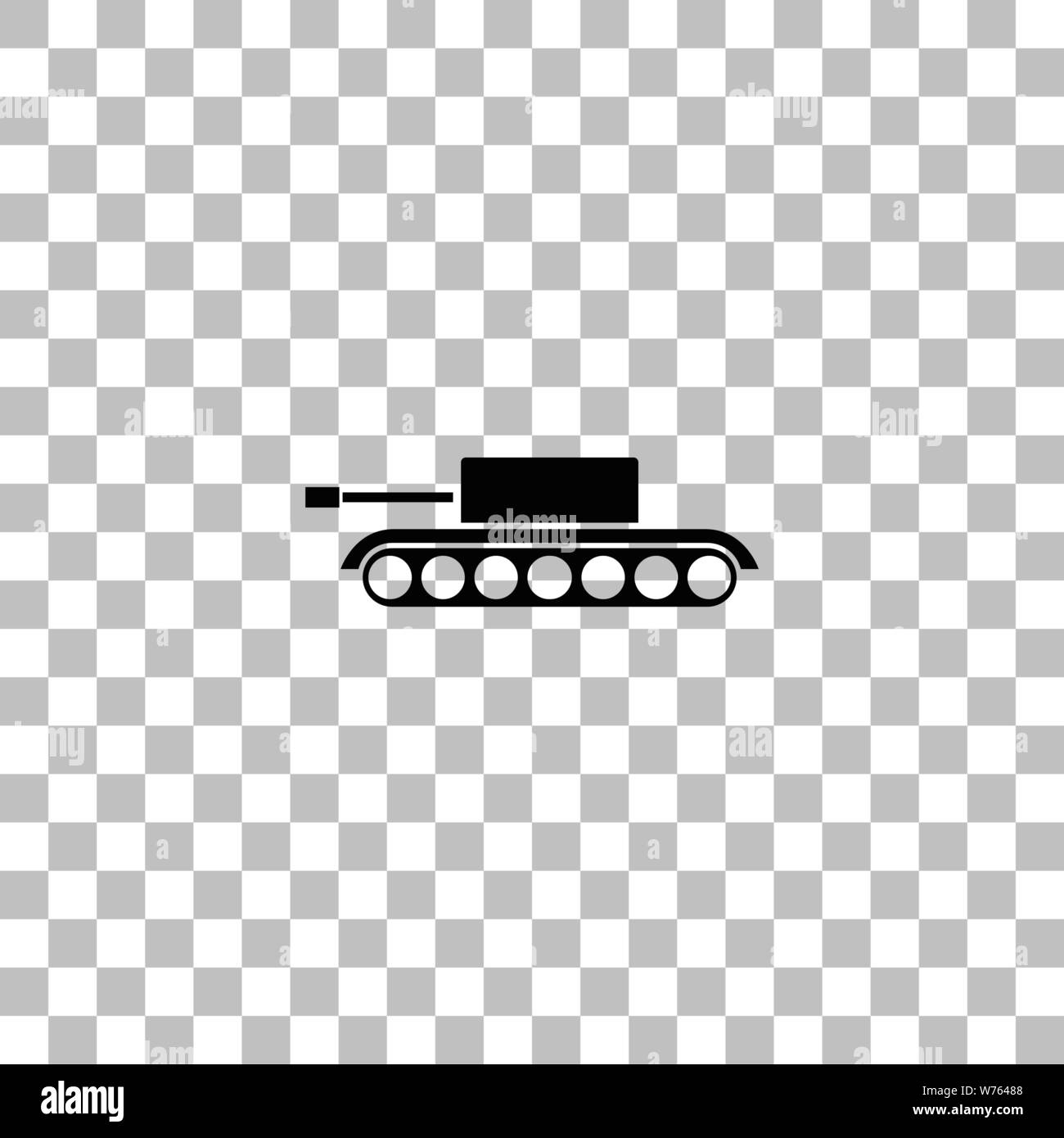 Tank military. Black flat icon on a transparent background. Pictogram