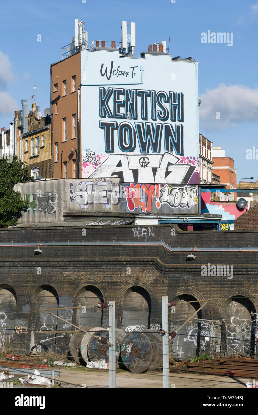 Kentish Town sign, Kentish Town, London, Britain. Stock Photo