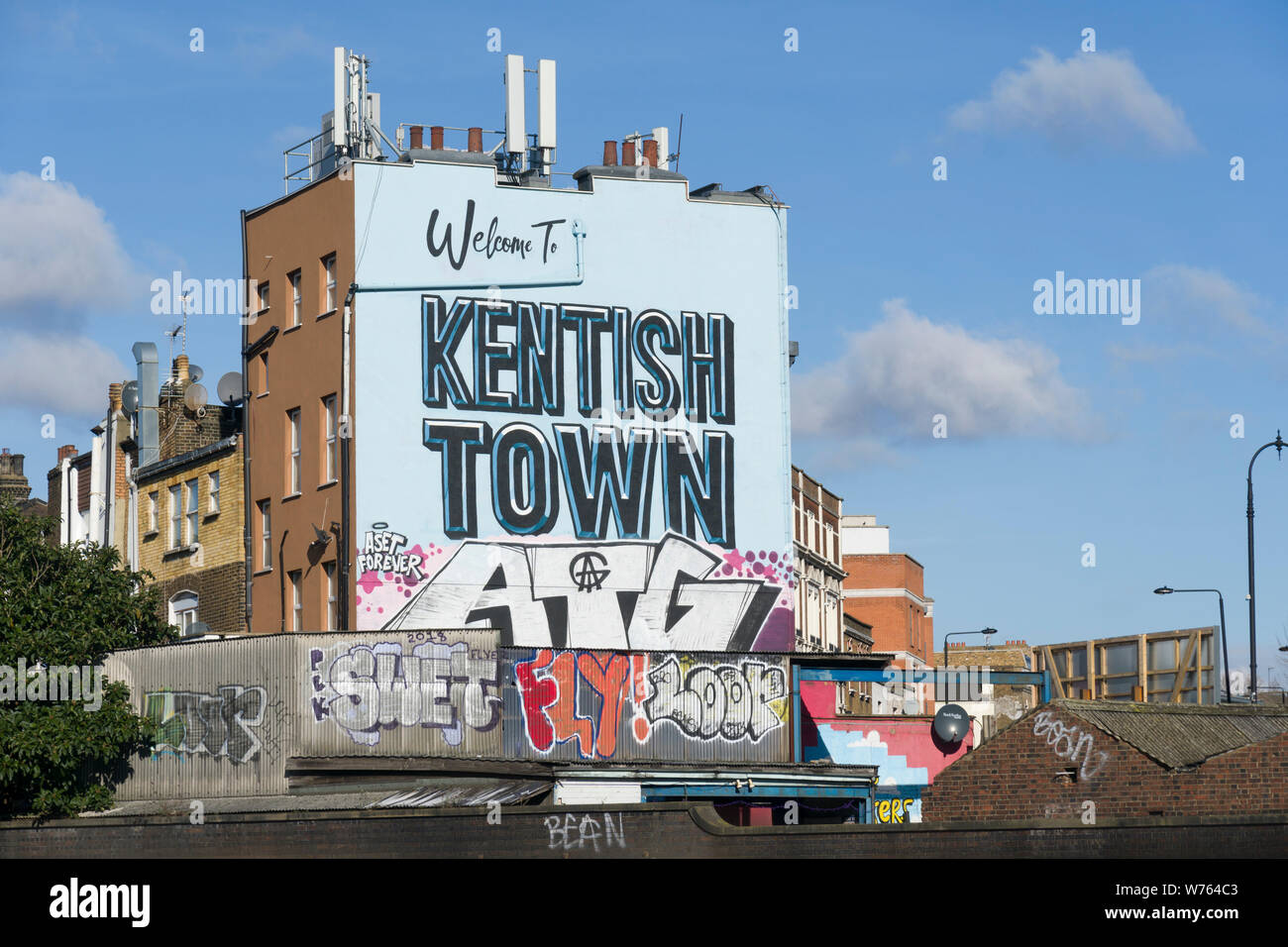 Kentish Town sign, Kentish Town, London, Britain. Stock Photo