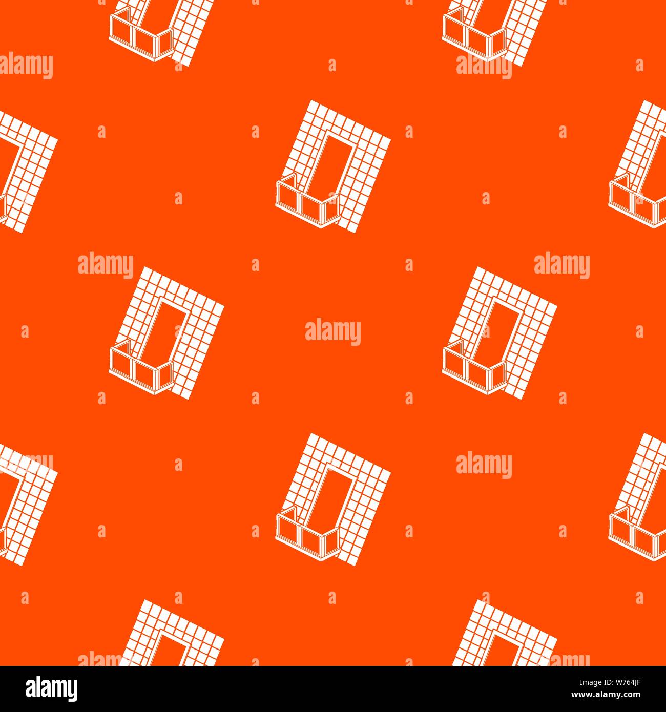 Balcony under roof pattern vector orange Stock Vector