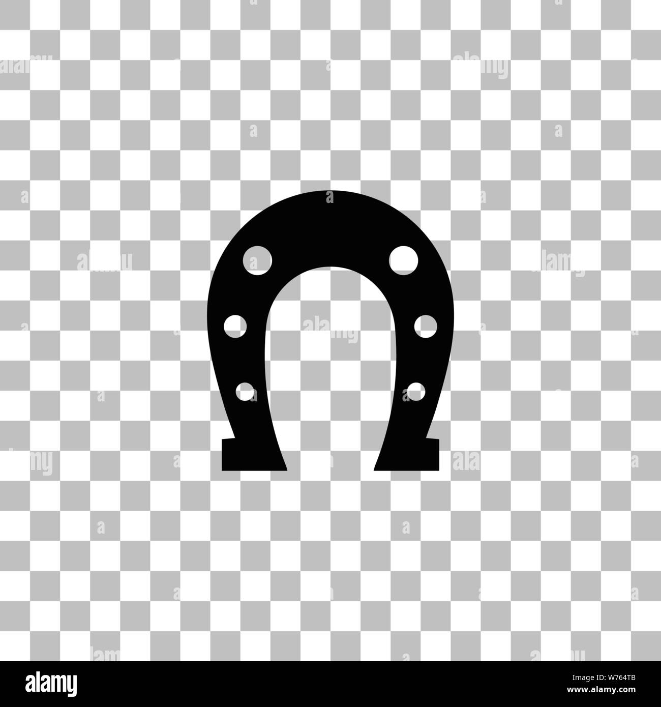Horseshoe. Black flat icon on a transparent background. Pictogram for your project Stock Vector