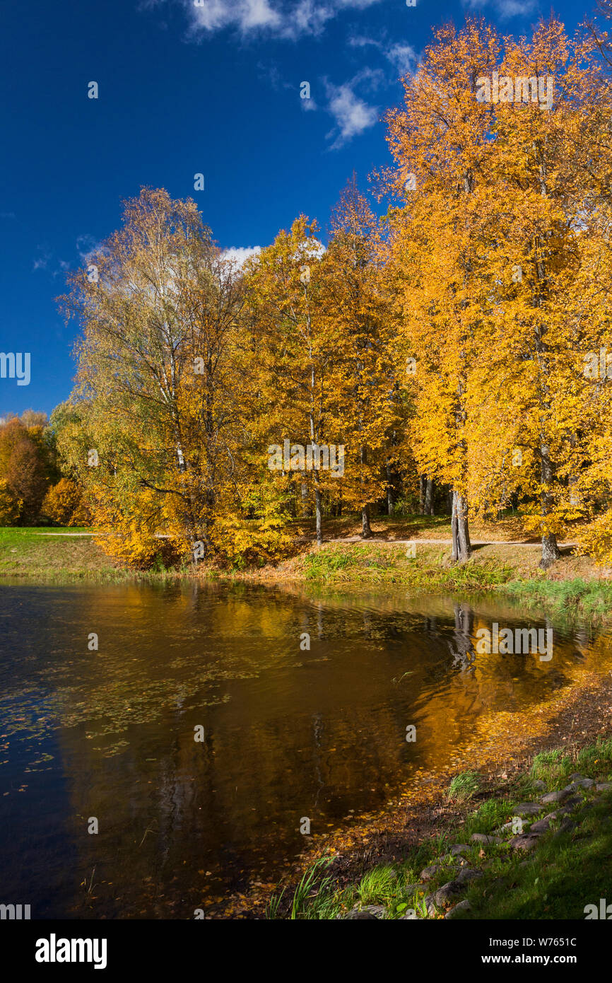 Autumn landscape at Russian countryside Stock Photo