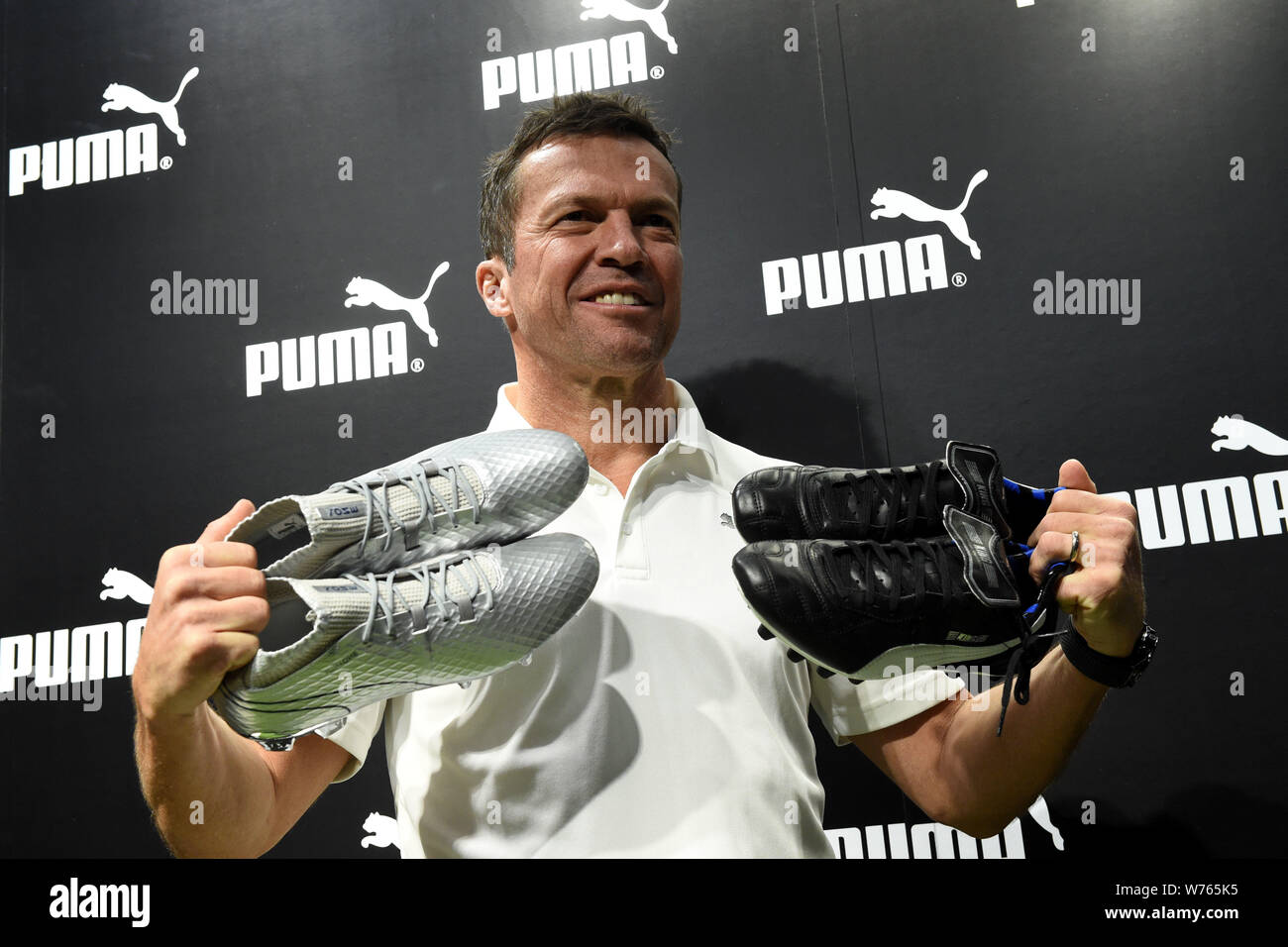 Former German football star Lothar Matthaus attends a promotional event for  Puma One Boot in Hong Kong, China, 5 December 2017 Stock Photo - Alamy