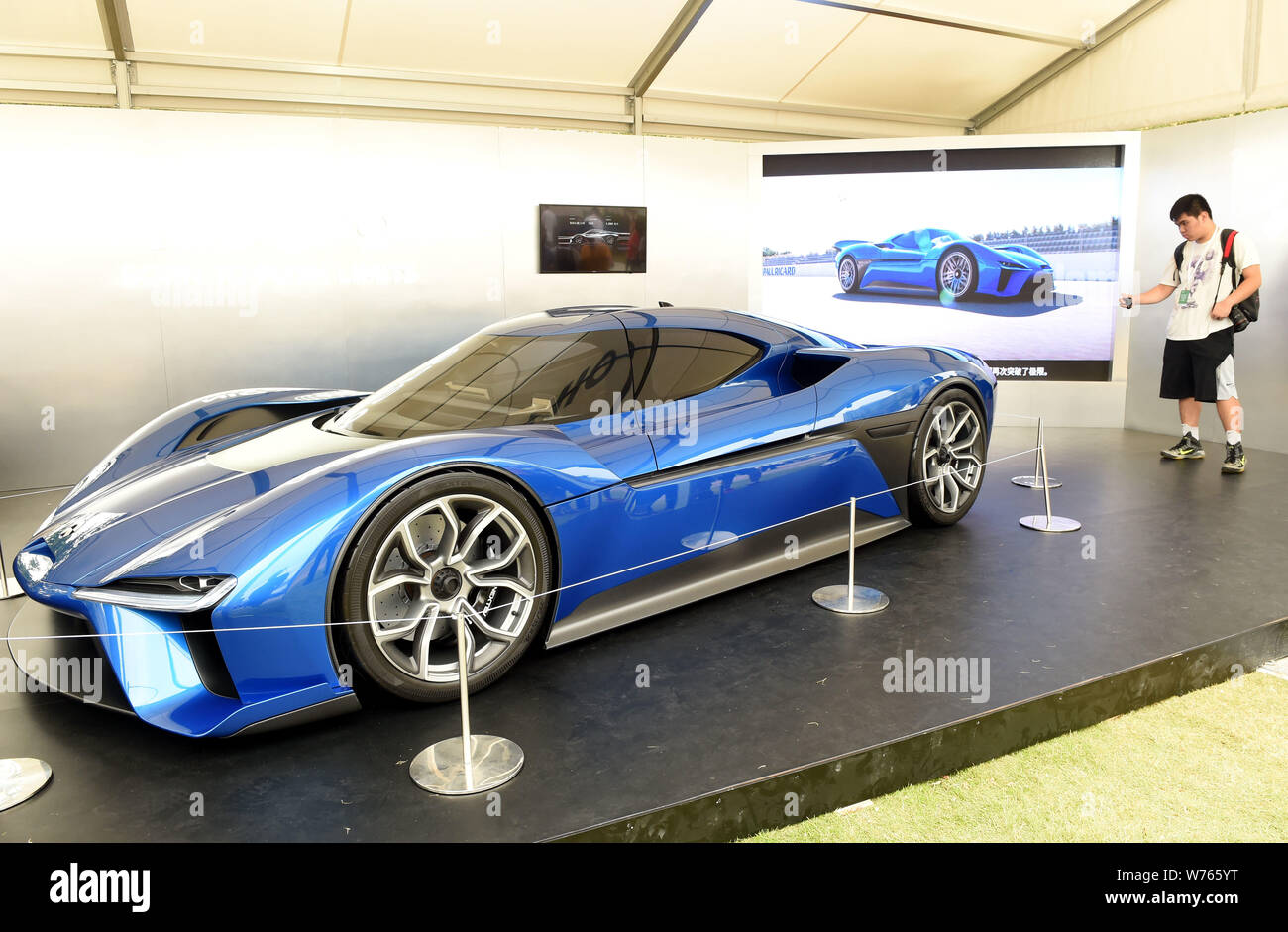 File A Nio Ep9 Nextev Sports Car Of Manufactured By Nio Assisted By Chinese Motor Racing Team Nextev Formula E Team Is On Display During The Secon Stock Photo Alamy