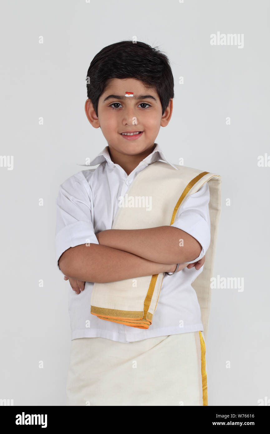 South Indian boy arms crossed Stock Photo Alamy