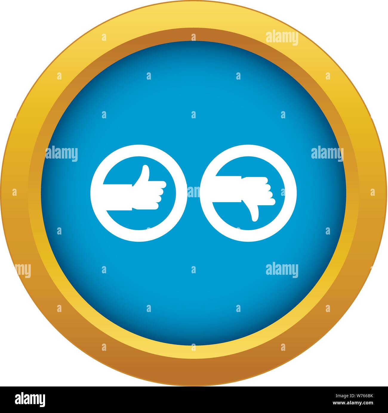Signs hand up and down icon blue vector isolated Stock Vector Image ...
