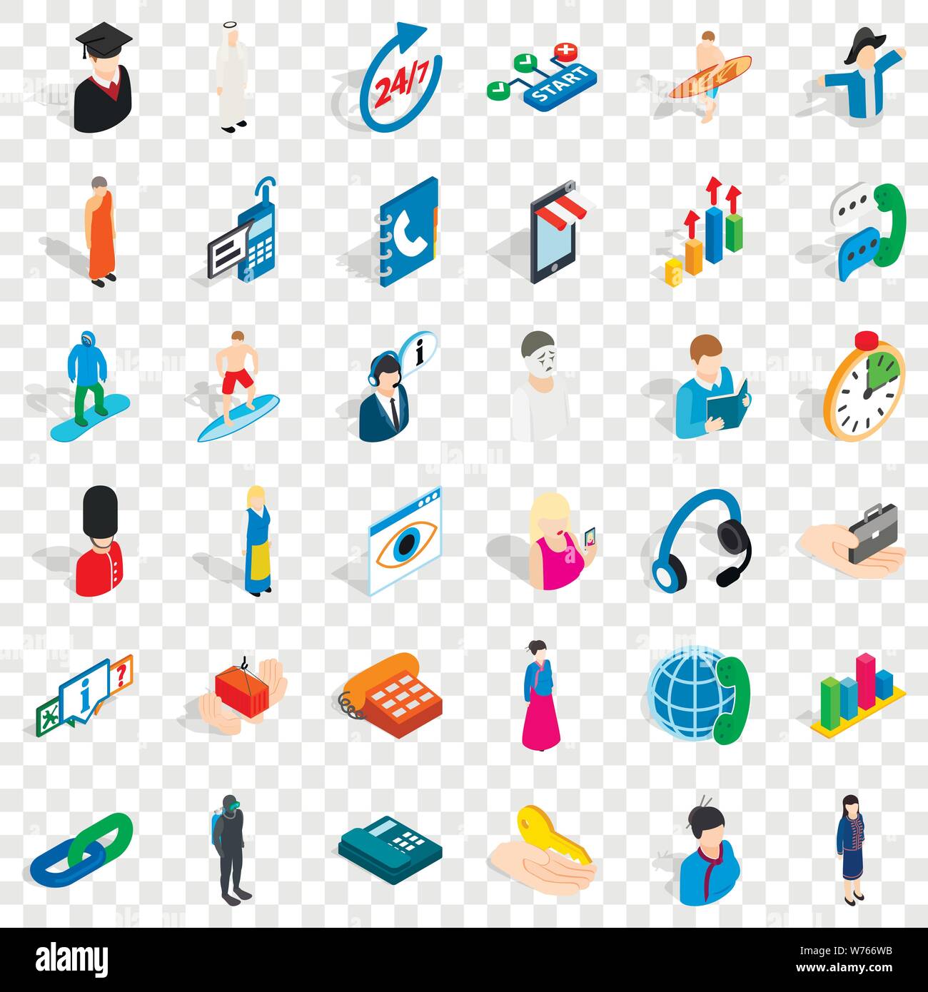 Searching icons set, isometric style Stock Vector Image & Art - Alamy