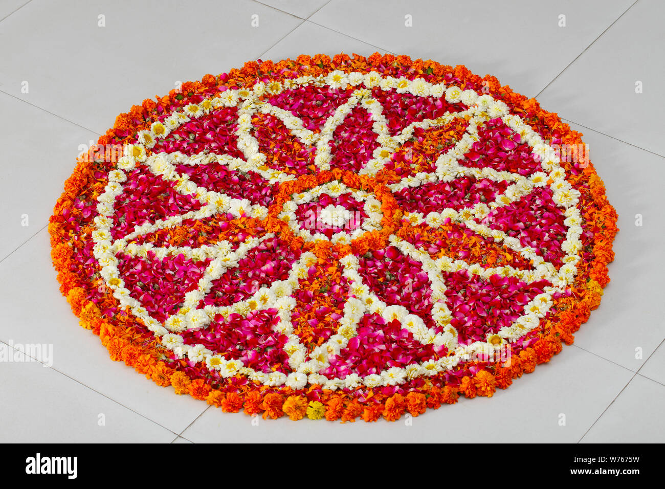 Traditional rangoli floor decoration india hi-res stock photography and ...