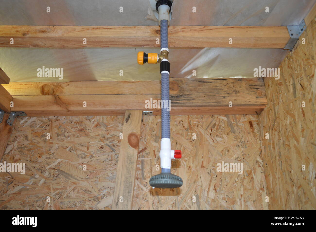 Plumbing in a private residential building Stock Photo