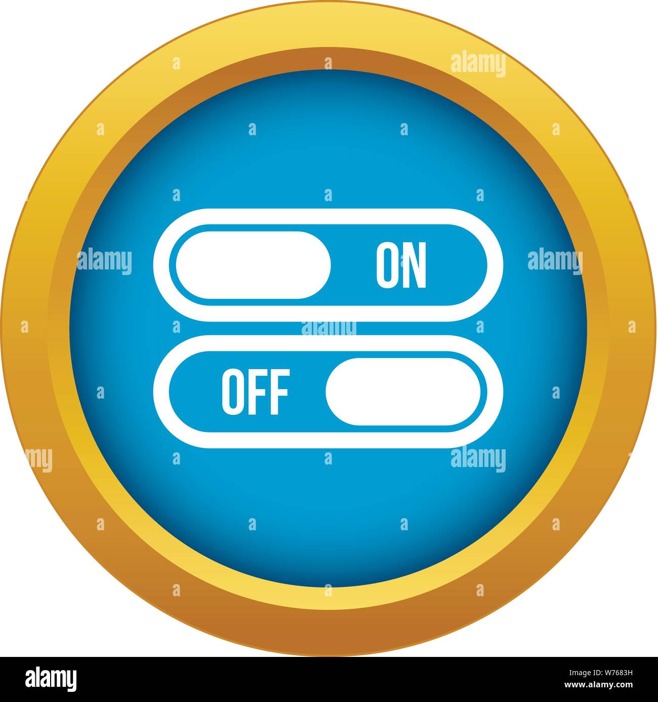 Button on and off icon blue vector isolated Stock Vector Image & Art ...